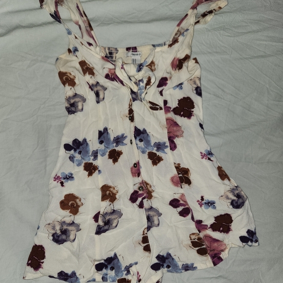 Floral Cream Multicolor romper - Picture 2 of 3